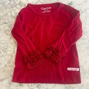 RuffleButts long sleeve ruffle shirt. Size 2T
